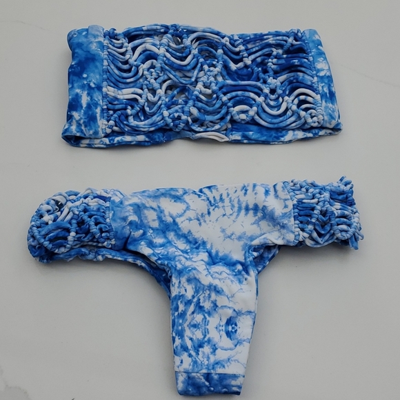 MIKOH Tie Dye Bandeau Bikini Set Sz. S - Picture 5 of 7